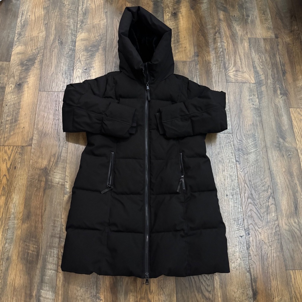 Calvin Klein Women's XL Heavy Long Puffer Coat Waterproof Hooded Faux Fur Black